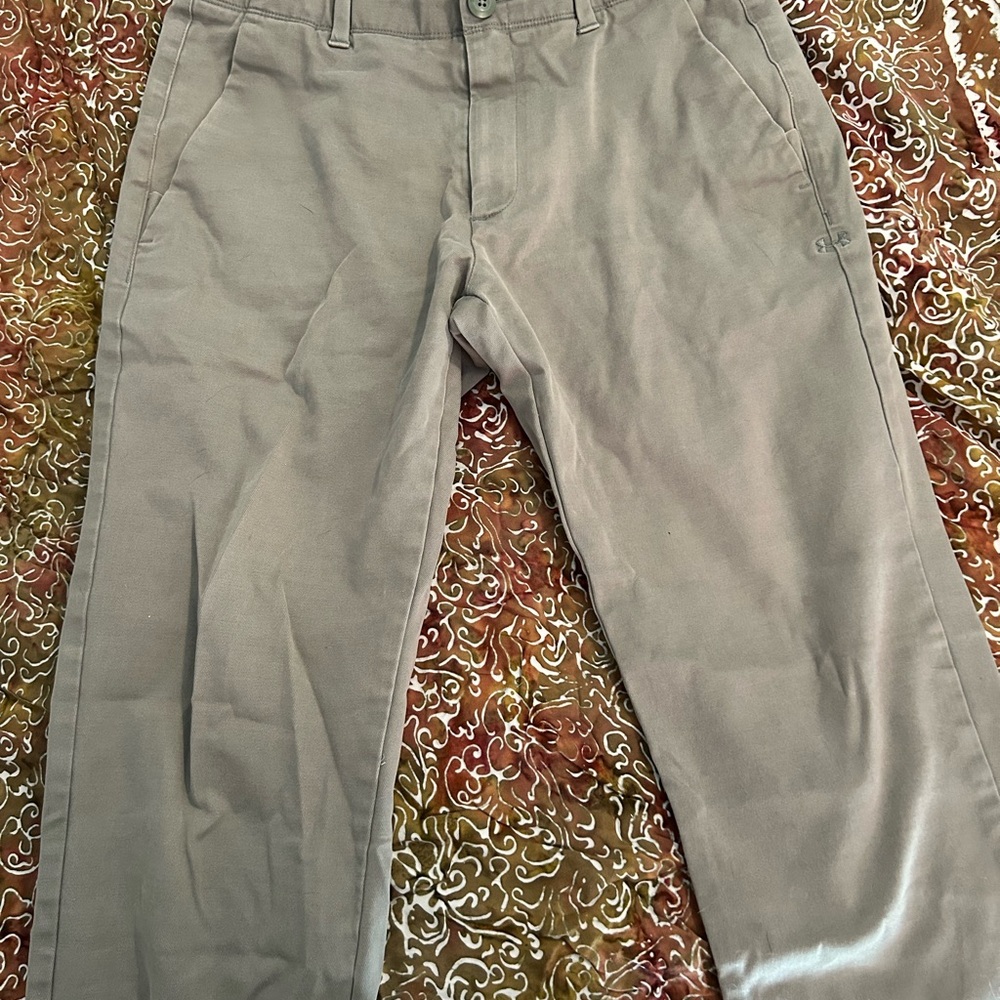 Men's Under Armour Casual Straight-Leg Pants - Light Gray/green